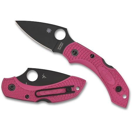 Spyderco 2024 Spyderco Dragonfly 2, Lightweight Pink, Plain Black Blade, Reveal 7 SPY-C28FPPNS30VBK2